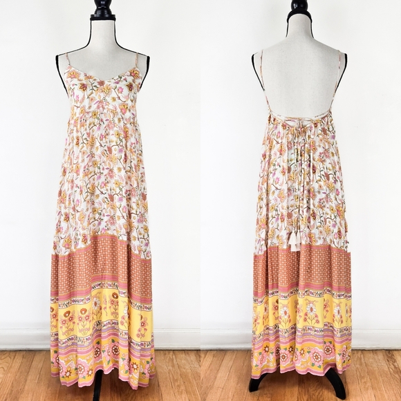 NWT Spell X Revolve Portobello Road Strappy Maxi Honeydew